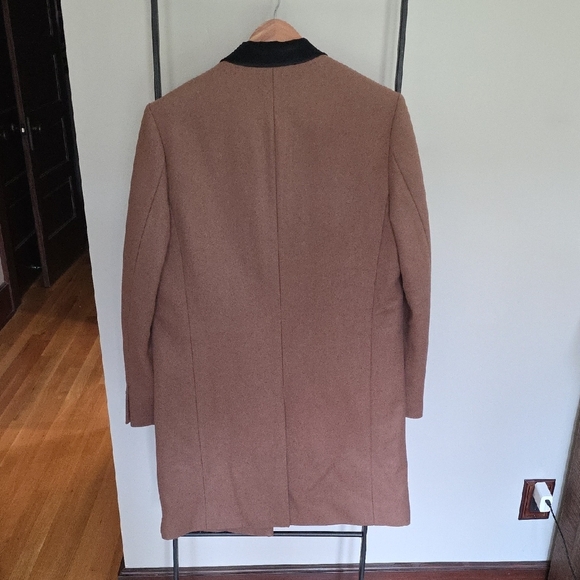 French Connection Brown Trench Coat with Black Details - Picture 3 of 4